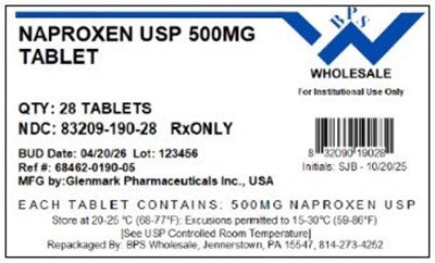 Naproxen 500mg - 28mg - Naproxen 500mg 68462 0190 05   28